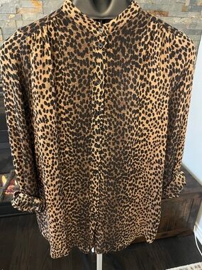 H&M flowy animal print blouse